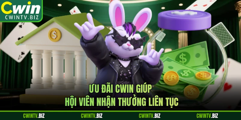Ưu đãi CWIN giúp hội viên nhận thưởng liên tục